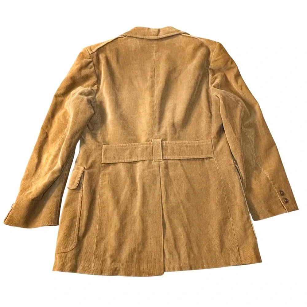 Vintage 70s cortefiel corduroy jacket men's 41 medium tan safari